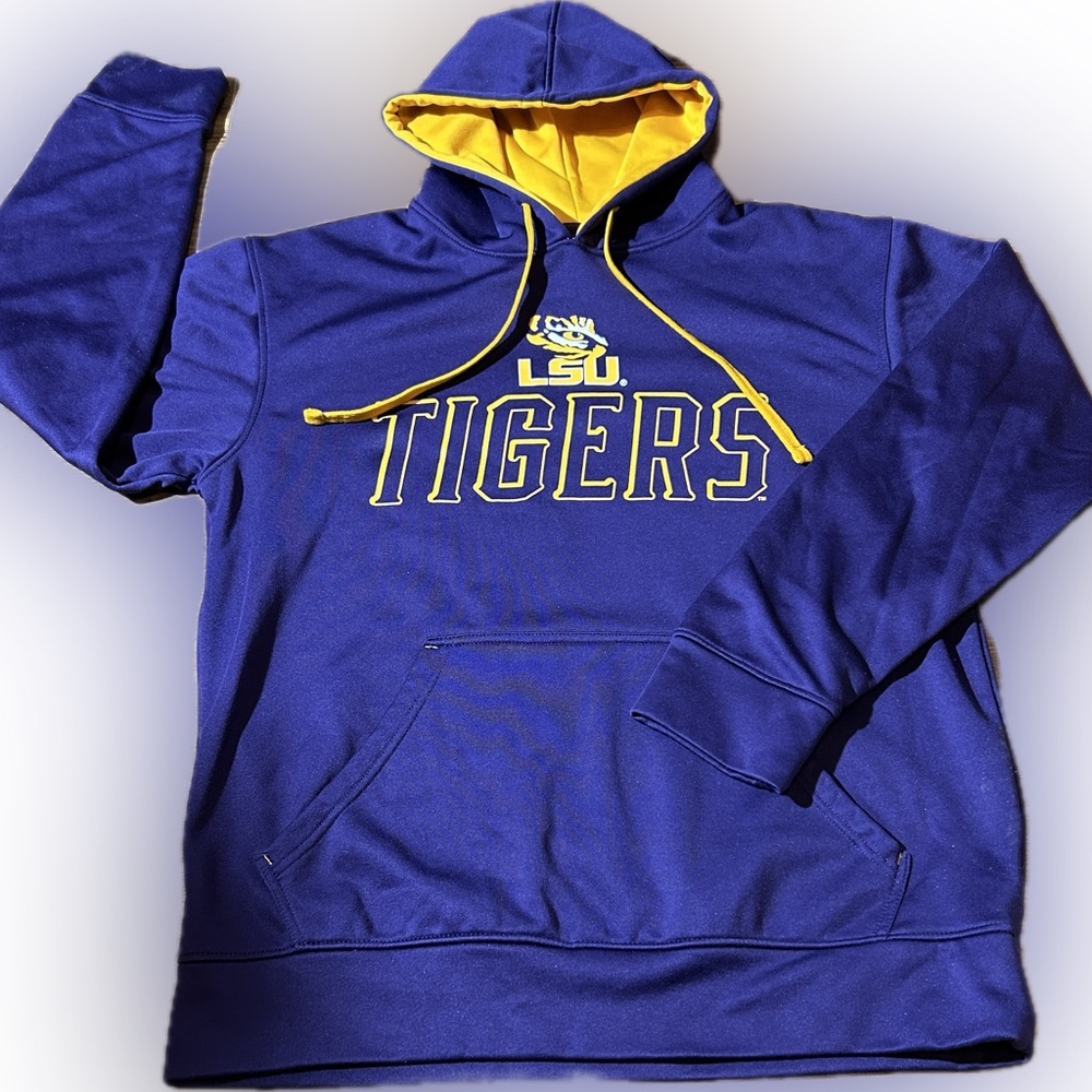 Champion~LSU Tigers~Hoodie ~ Size Medium ~ Purple/Gold~ Pullover~Sweatshirt~New